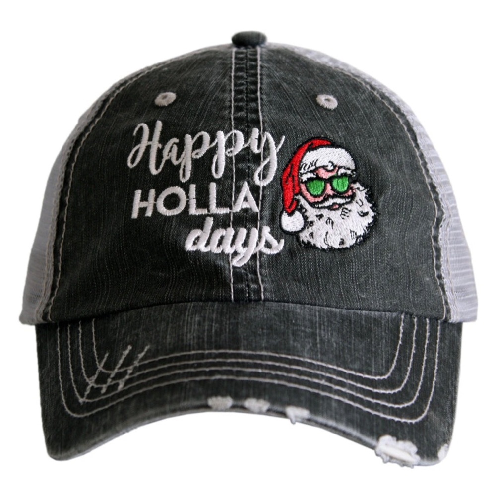 Happy Holla Days Santa Baseball Hats